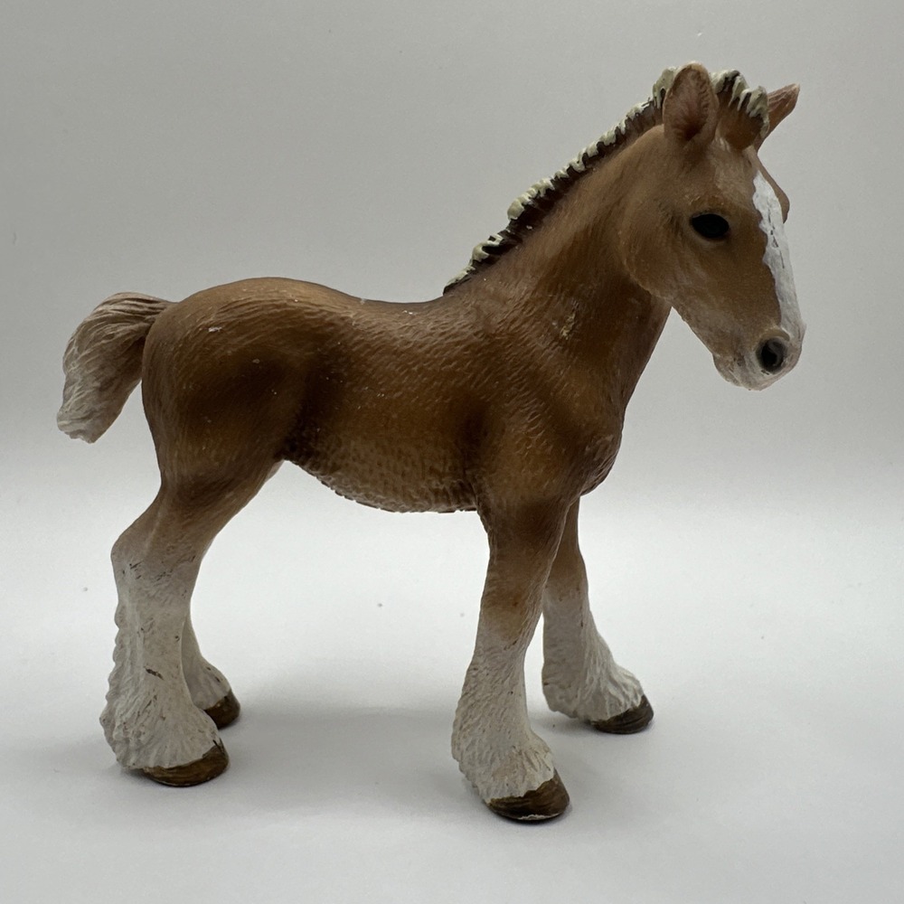 Schleich Clydesdale Foal 13671 Horse Figurine Figure Brown and White